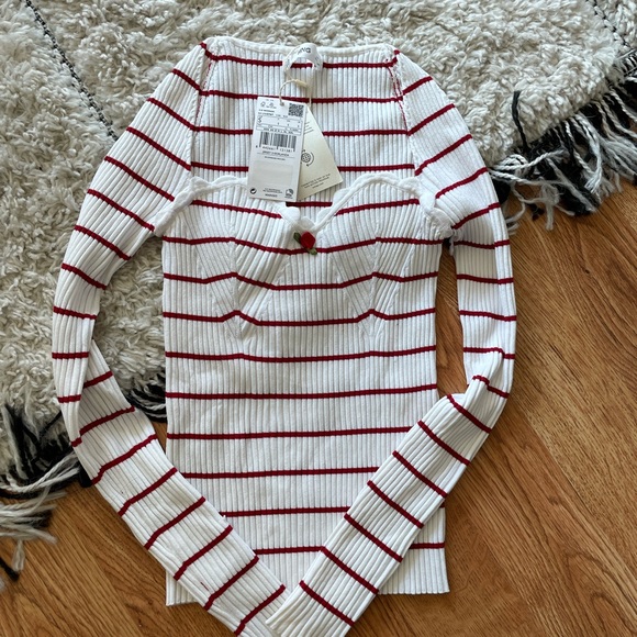 NWT Mango Parisian Striped Flower Shirt S - Picture 4 of 5